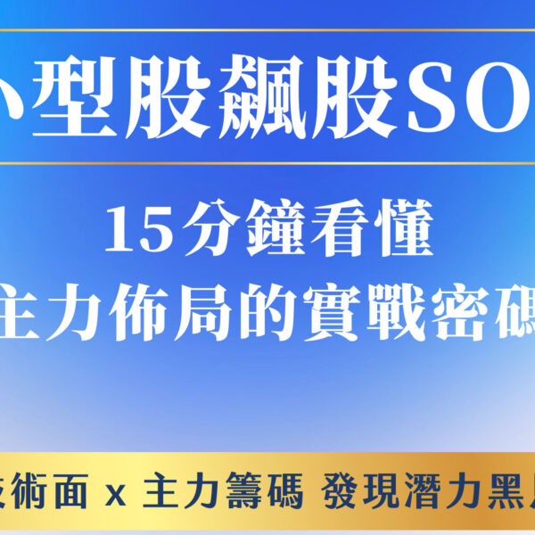 小型股飆股SOP：15分鐘看懂主力佈局的實戰密碼